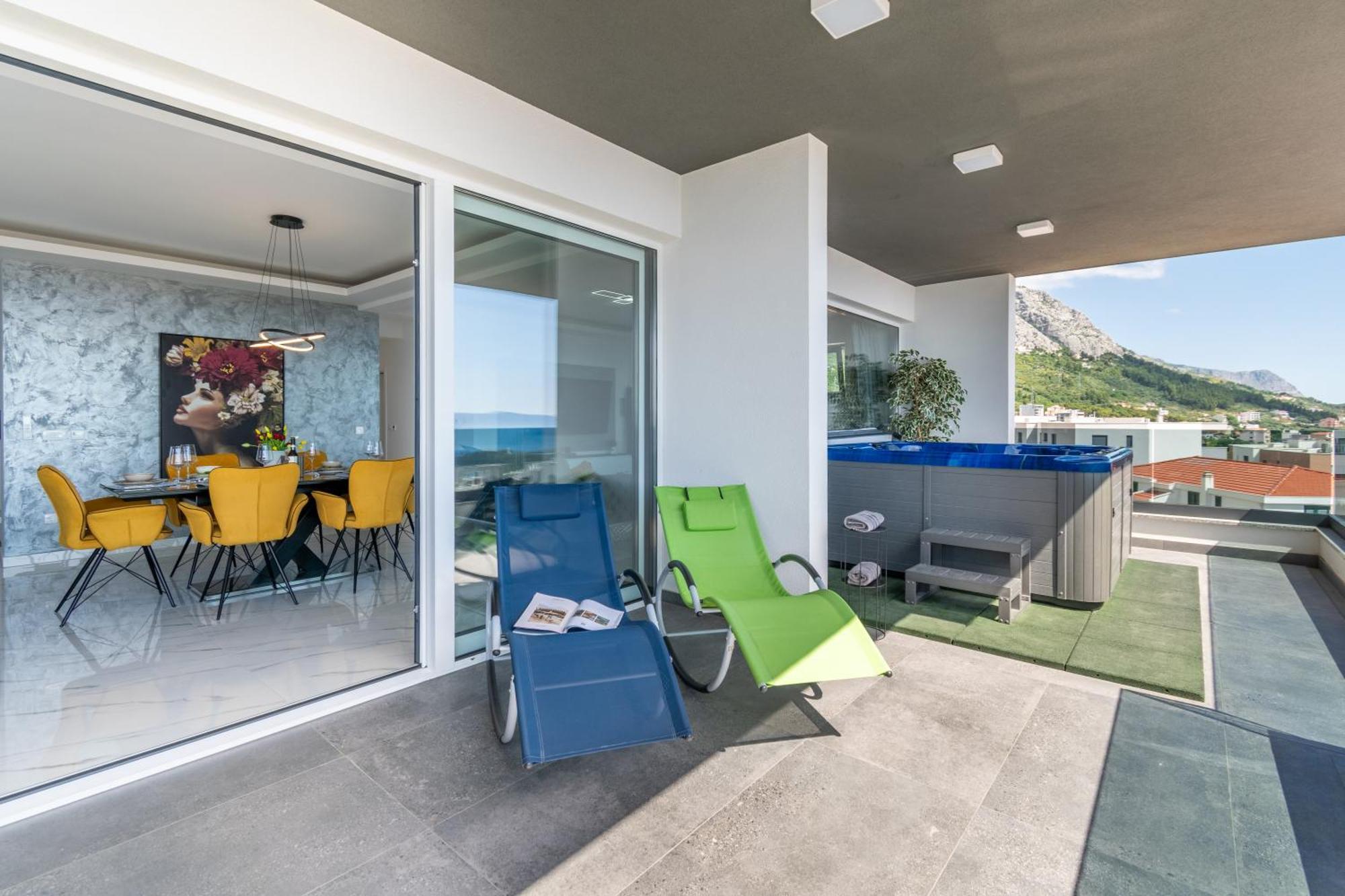 Lux Penthouse Panoramic View With Jacuzzi Apartment Makarska Bagian luar foto